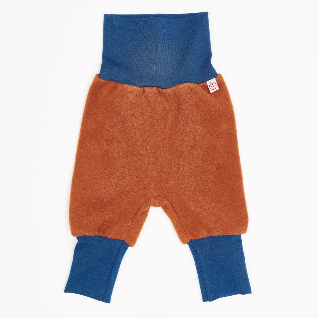 Organic rib pants "Fleece Copper | Indigo"