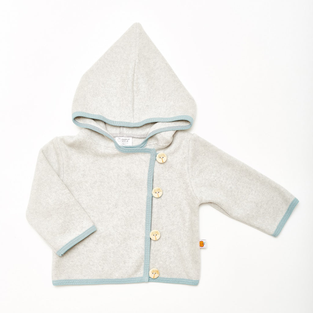 Fleece baby jacket "Fleece Grey/Stone Blue" - Cheeky Apple