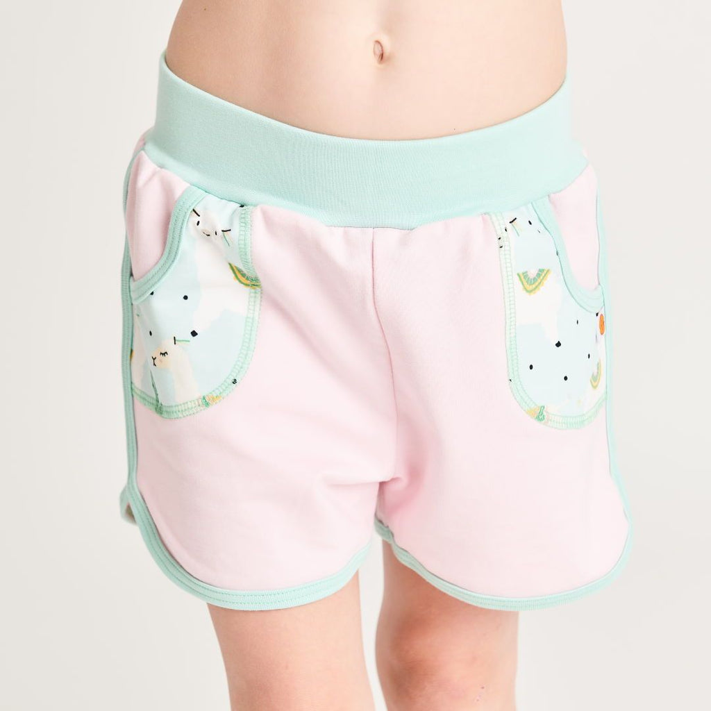 Shorts "Summersweat Baby Pink/Alpakas Turquoise"