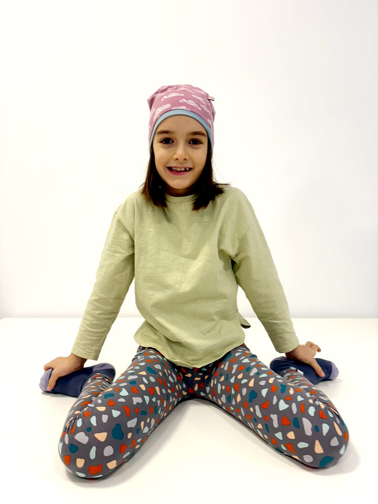 Leggings "Terrazzo grey" - 95% organic cotton, 5% elastane