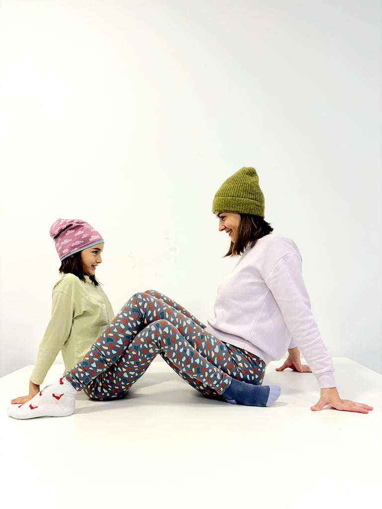 Leggings "Terrazzo grey" - 95% organic cotton, 5% elastane