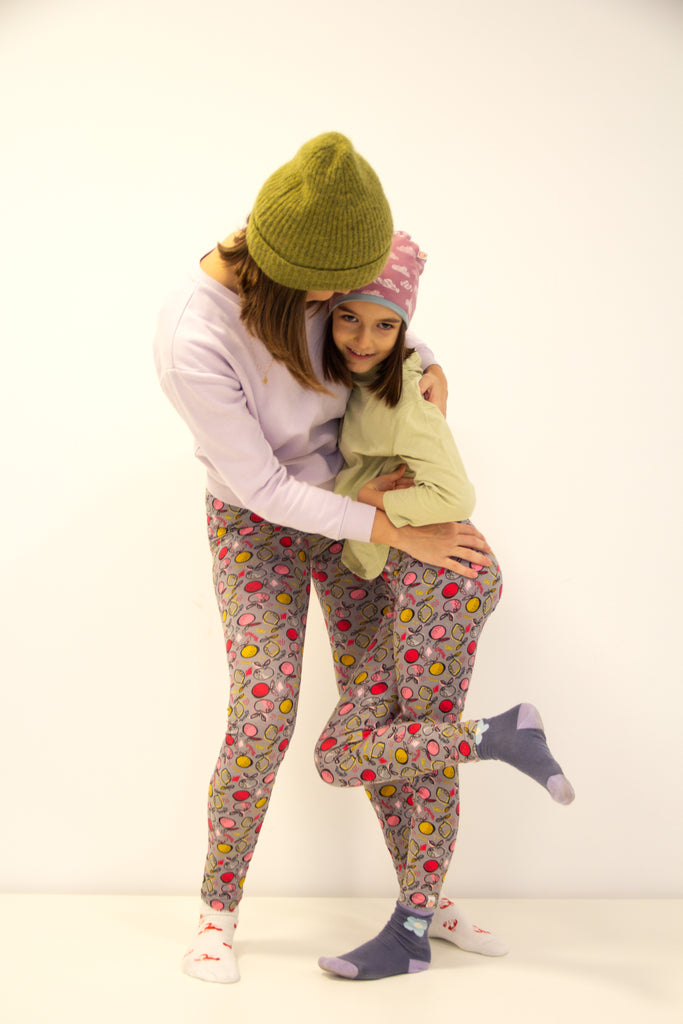 Leggings "Lemons and Oranges" - 95% organic cotton, 5% elastane