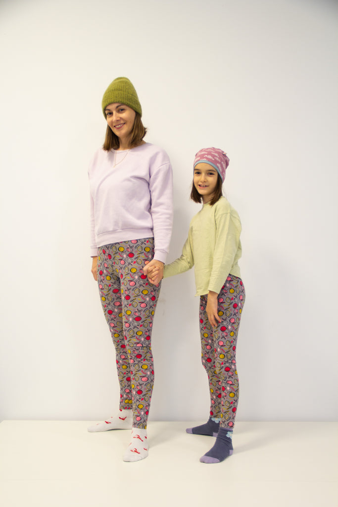 Leggings "Lemons and Oranges" - 95% organic cotton, 5% elastane