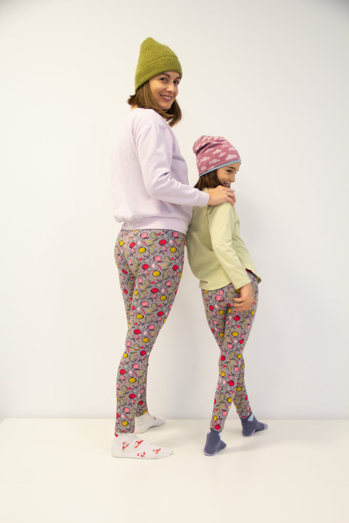 Leggings "Lemons and Oranges" - 95% organic cotton, 5% elastane