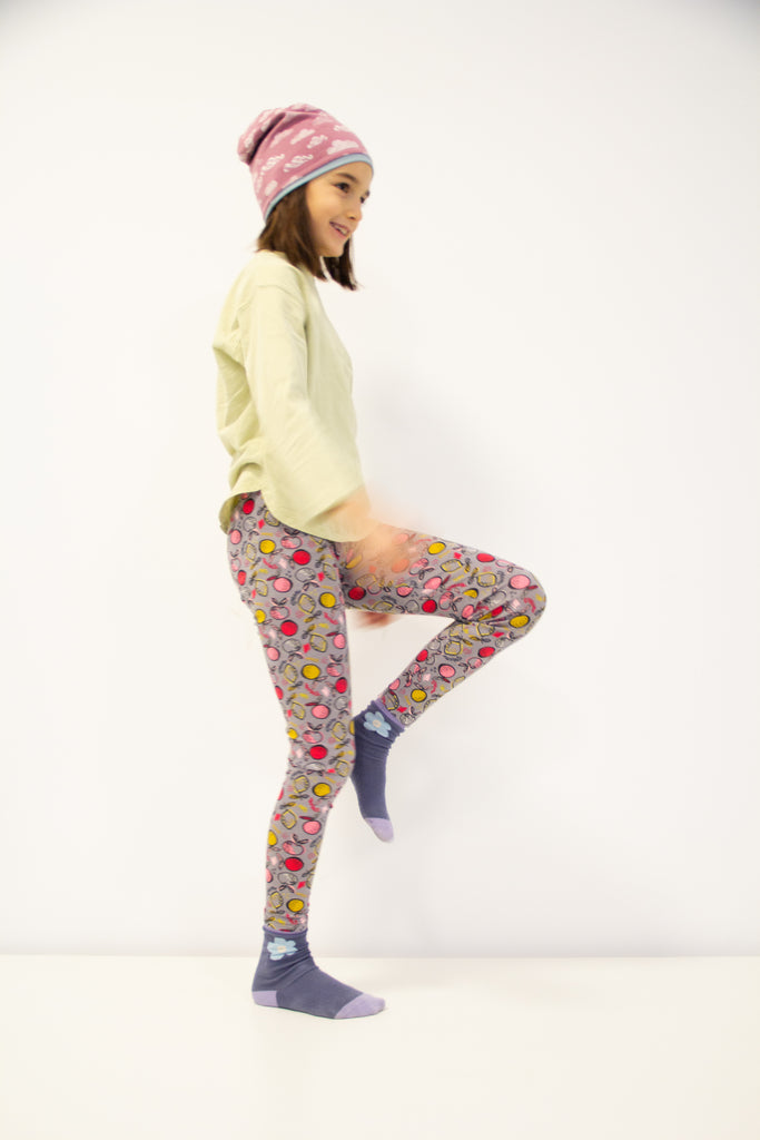 Leggings "Lemons and Oranges" - 95% organic cotton, 5% elastane