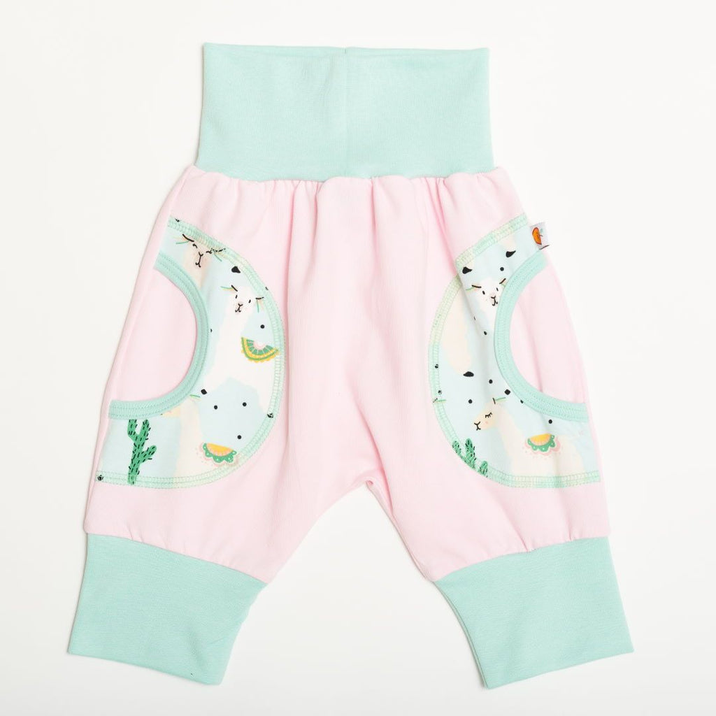 3/4 Pants "Jersey Baby Pink/Alpakas Turquoise"