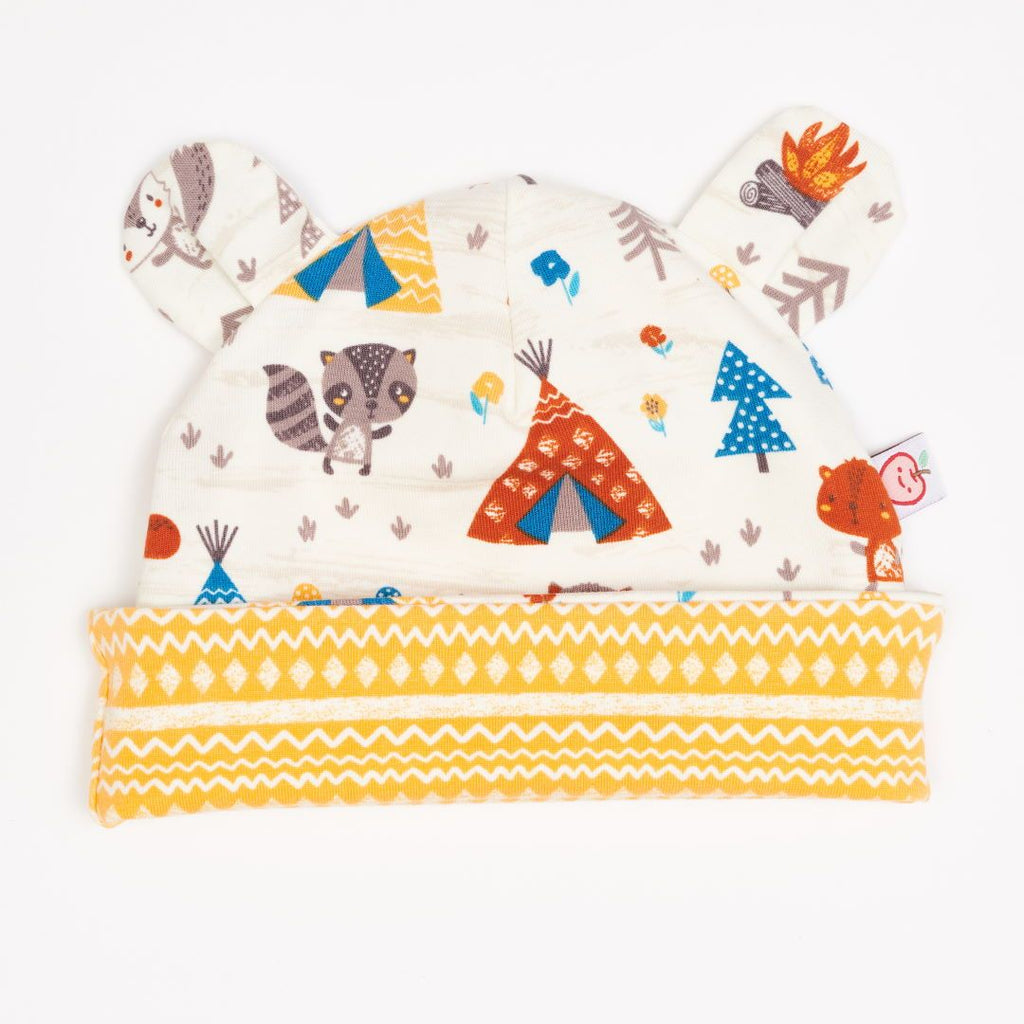 Lined baby hat with ears "Adventure Camp | Rhapsody"