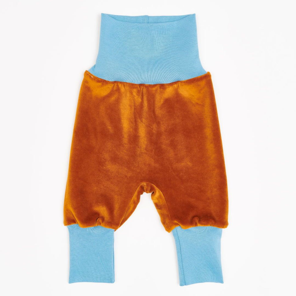 Organic reversible rib pants "Baby Elephant | Nicki Caramel"