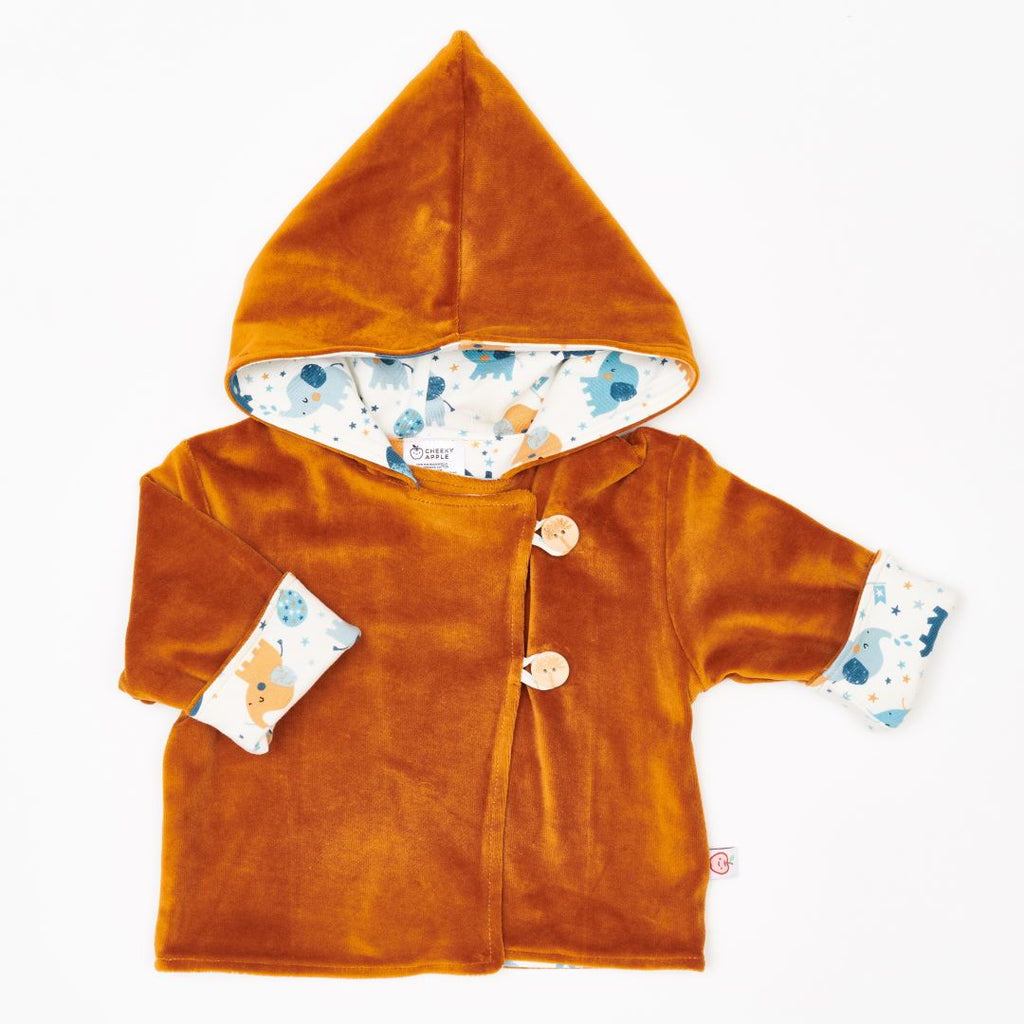 Organic reversible jacket "Nicki Caramel | Baby Elephant"