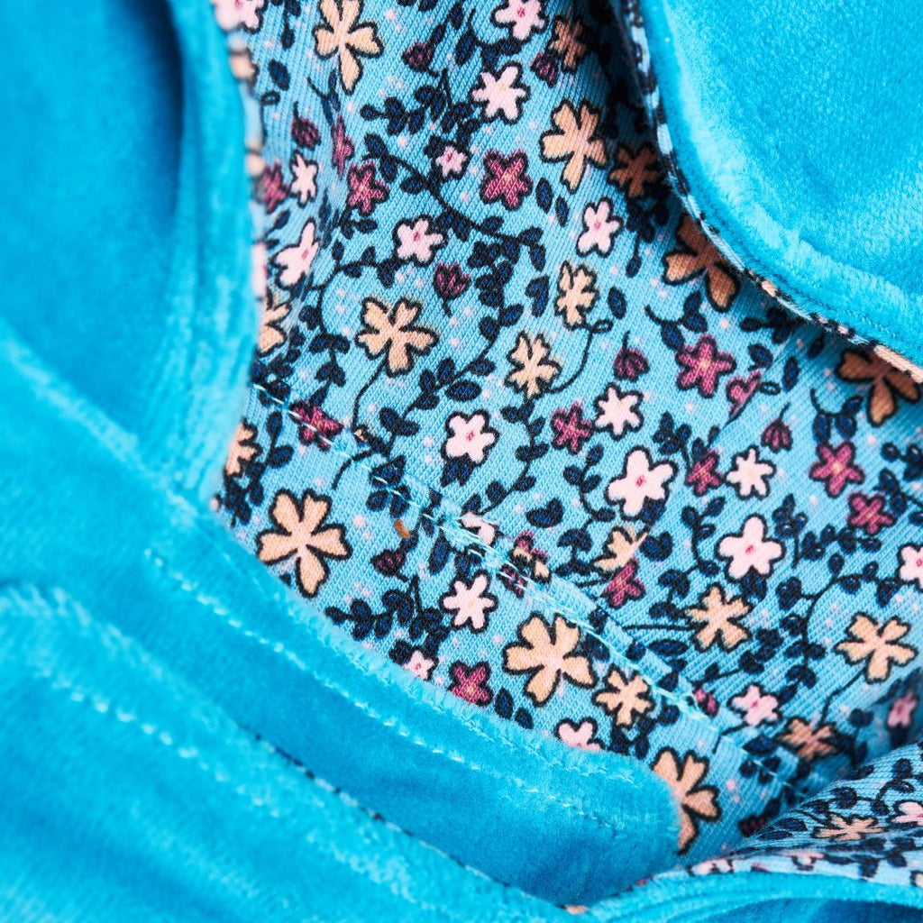 Organic reversible jacket "Missy Flower | Nicki Pagoda Blue"