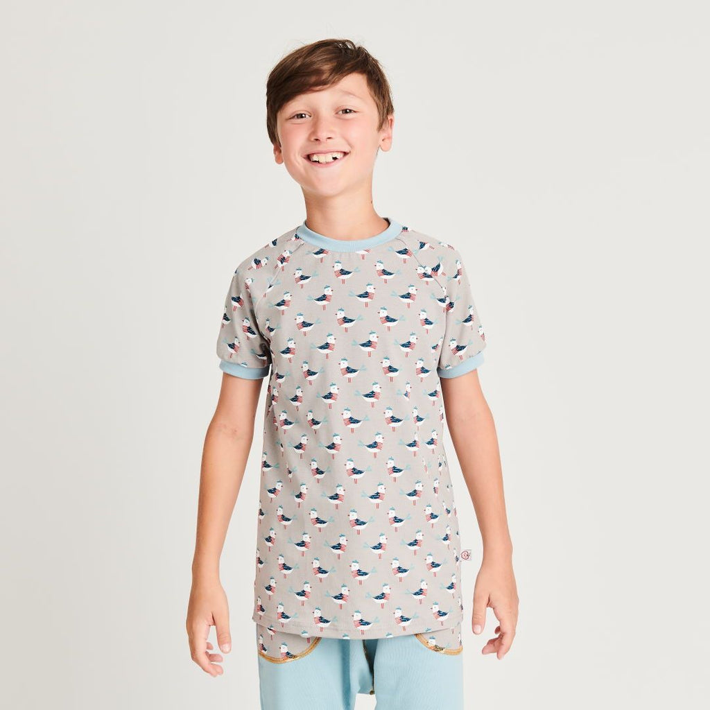 Boys t-shirt "Seagull Fiete" made from 95% organic cotton and 5% elasthane