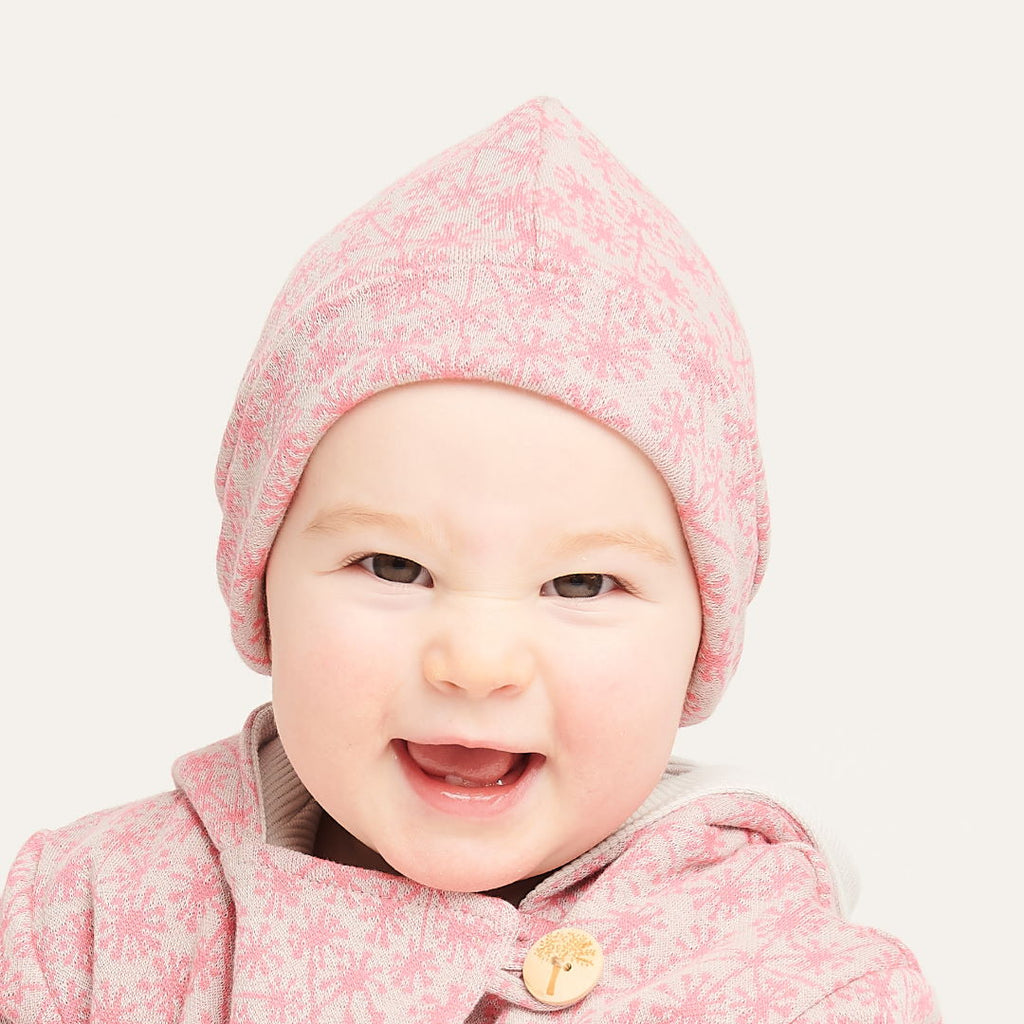 Lined baby hat "Dandelion Pink/Rib Glacier"