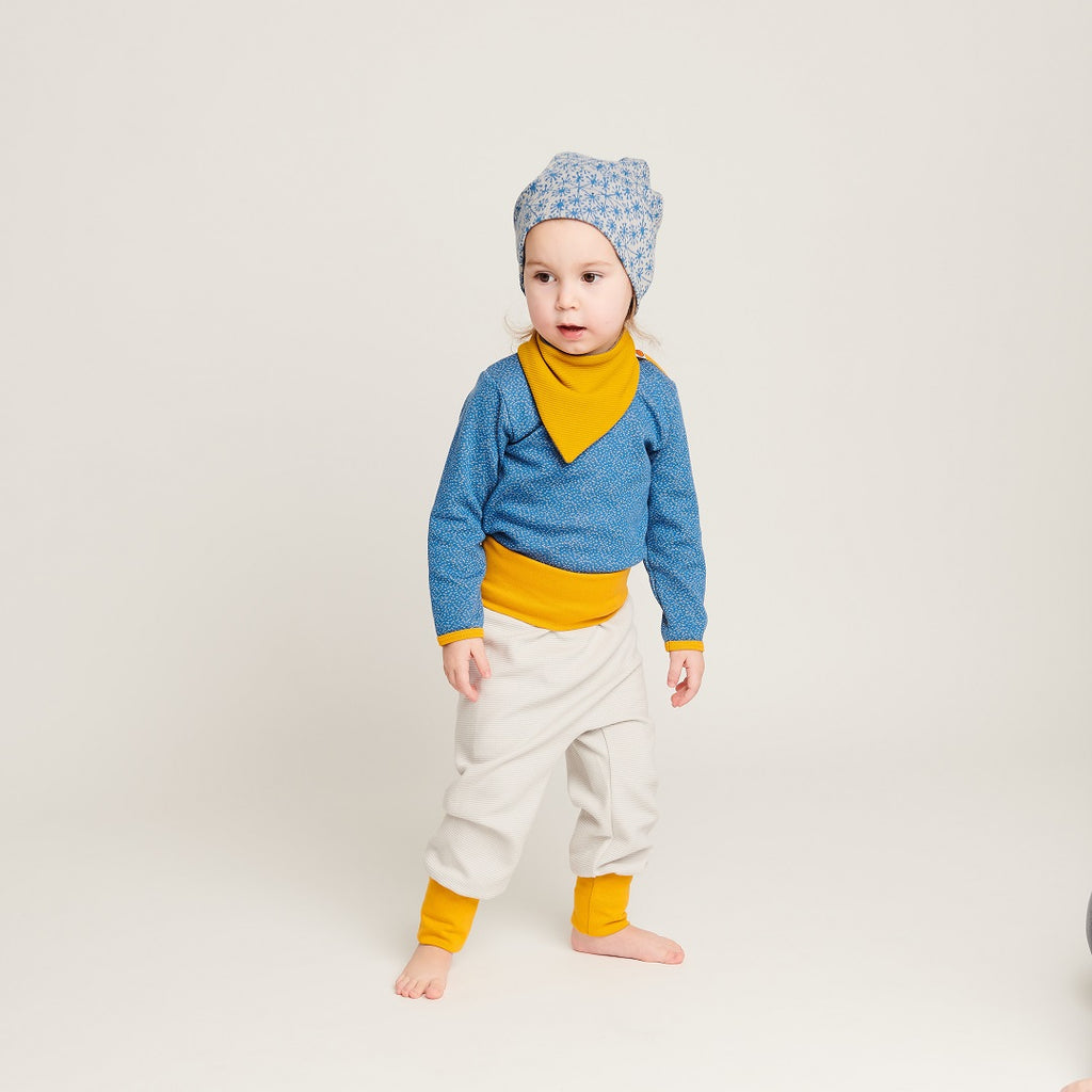 Baby Pants "Rib Glacier/Mustard" - Cheeky Apple