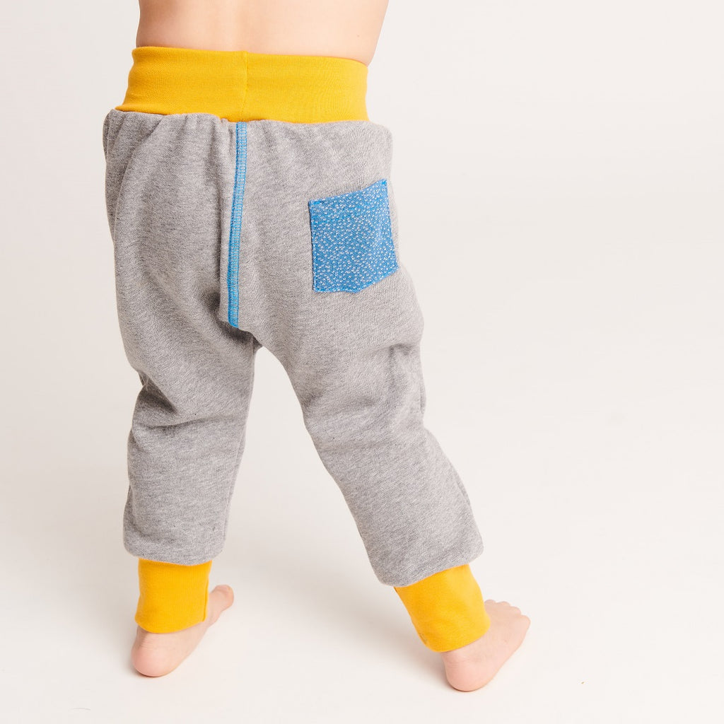 Boy`s Sweatpants "Sweat Grey/Dotties Blue" - Cheeky Apple