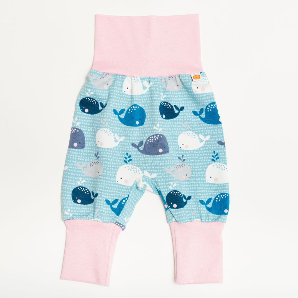 Baby pants "Whales/Baby Pink"
