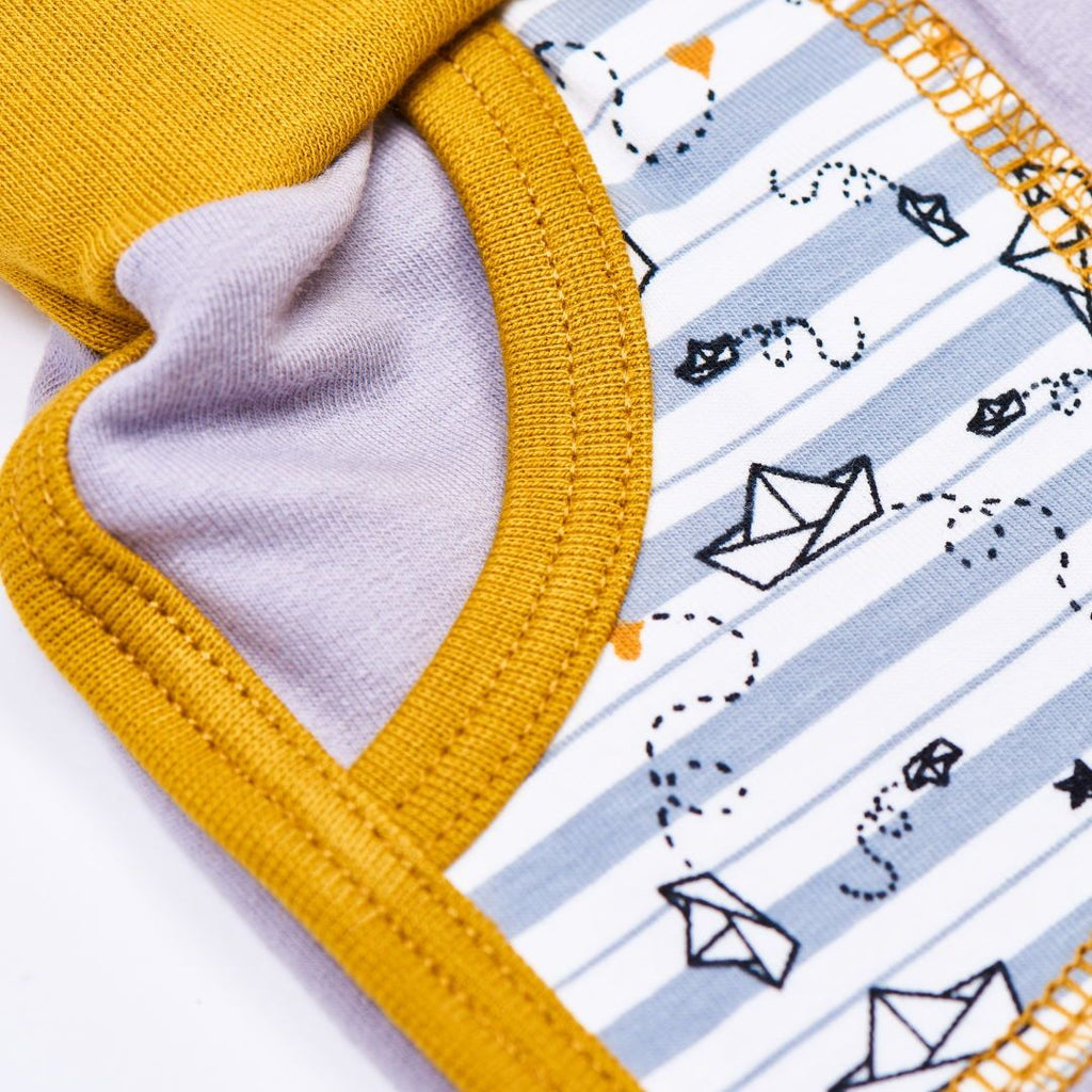 Organic shorts "Summersweat Grey | My little golden Ship" made from 95% organic cotton and 5% elasthane