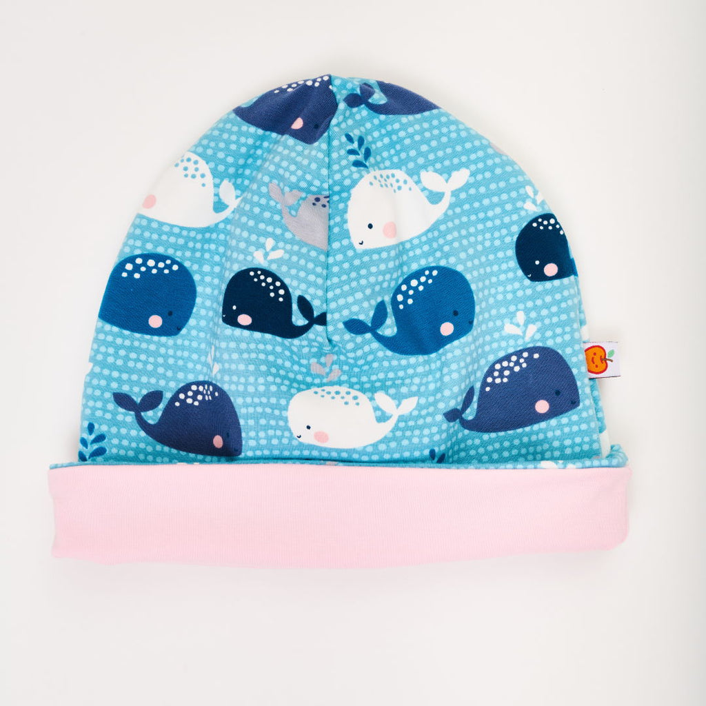 Beanie "Whales/Baby Pink"
