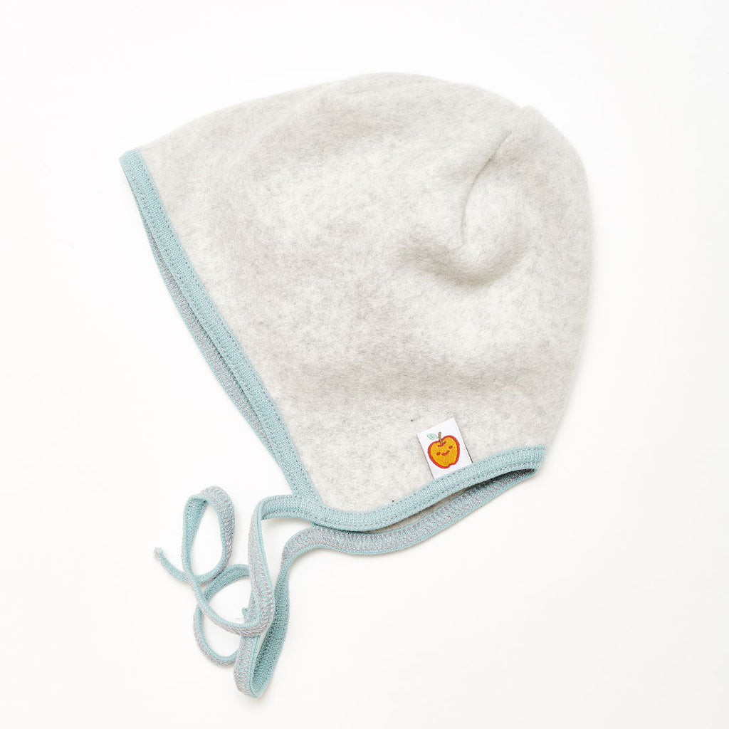Fleece baby hat with ear flaps "Fleece Grey/Stone Blue" - Cheeky Apple