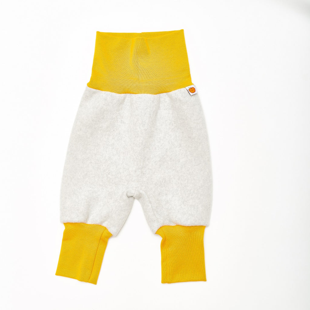 Baby fleece pants "Fleece Grey/Mustard" - Cheeky Apple