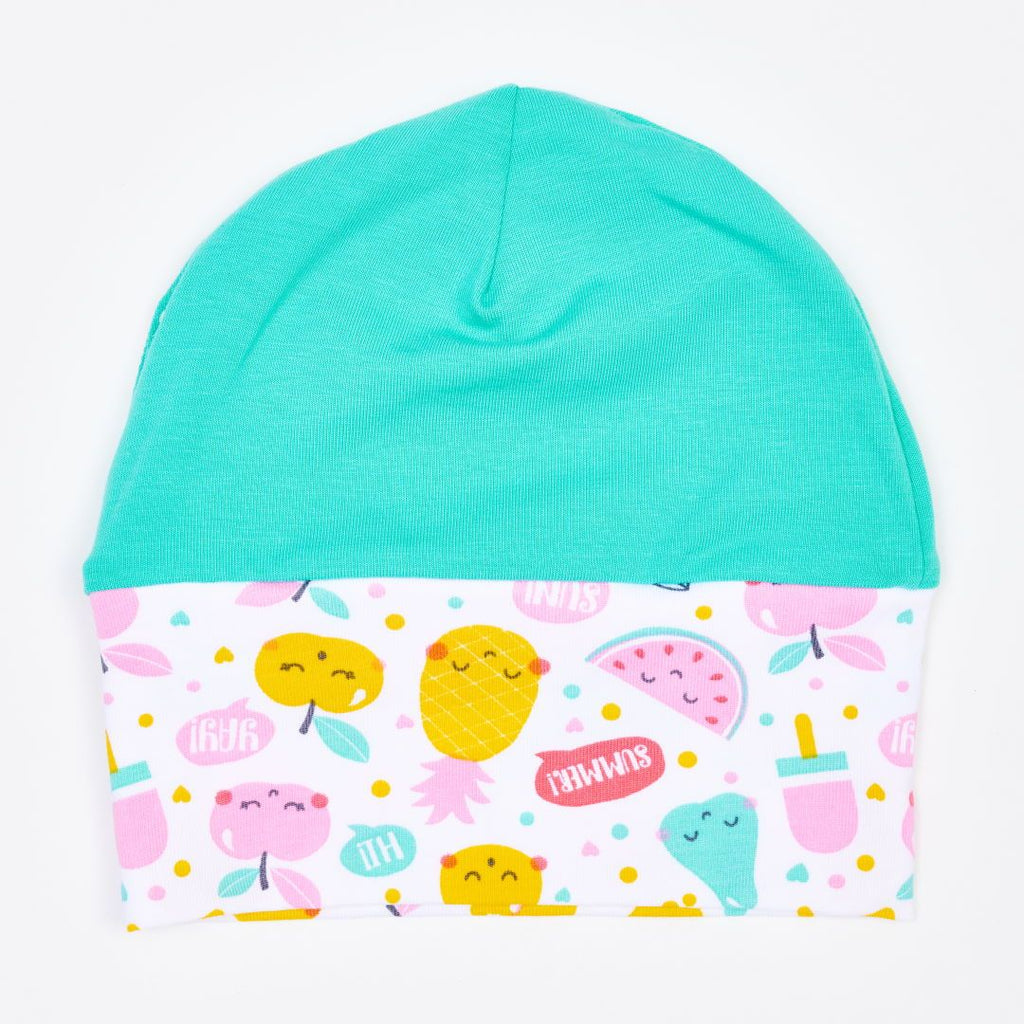 Organic lined baby hat "Yummy" made from 95% organic cotton and 5% elastane