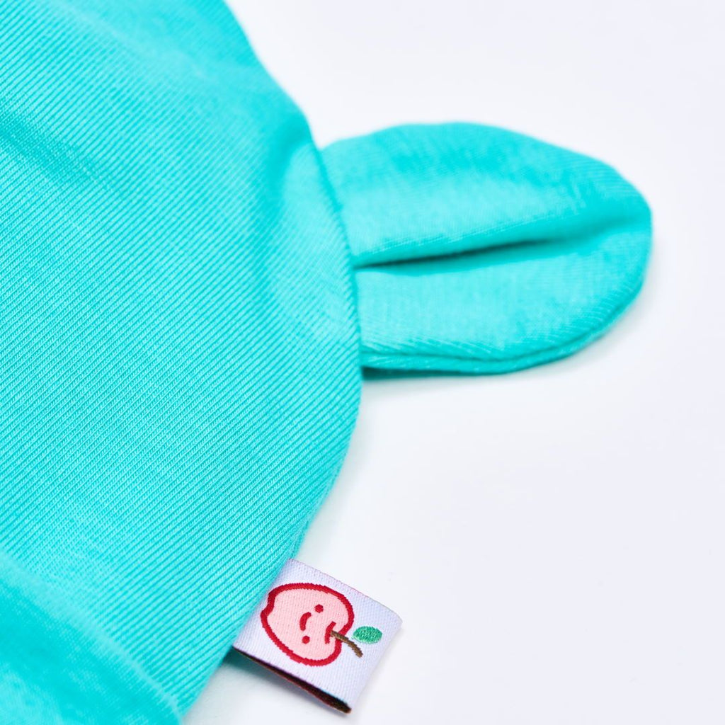Organic lined baby hat with bear ears "Jersey Mint" made from 97% organic cotton and 3% elastane