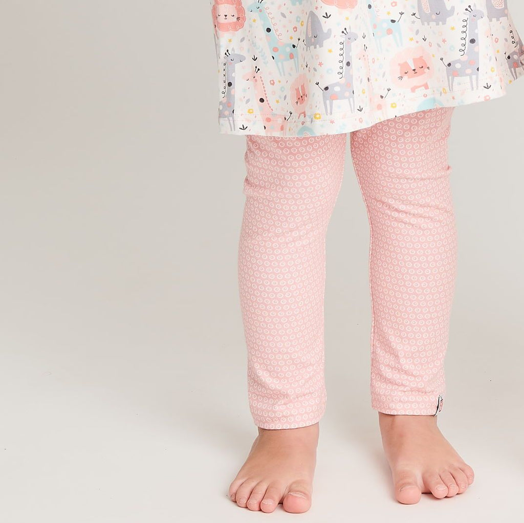 Organic leggings "Kuller Peach Rose" made from 95% organic cotton and 5% elastane