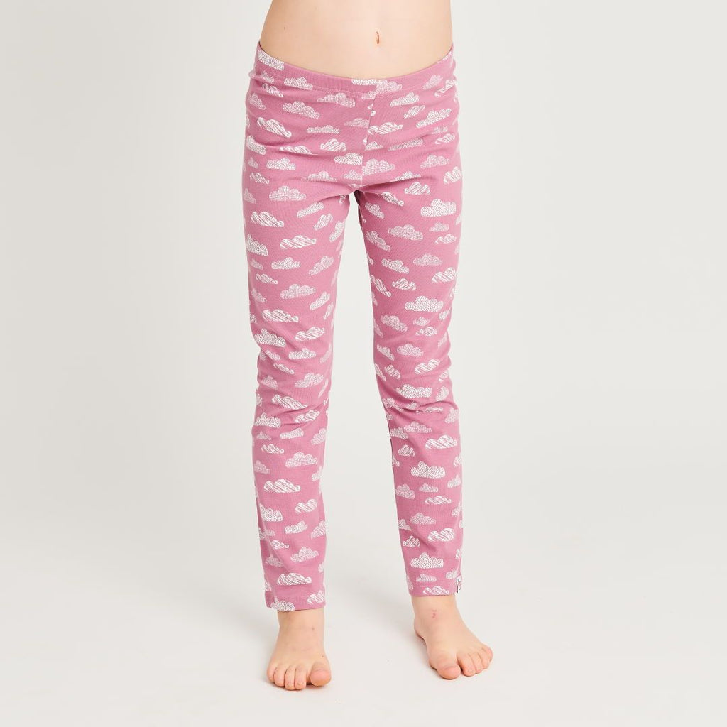 Organic leggings "Clouds Vintage Rose" made from 95% organic cotton and 5% elastane