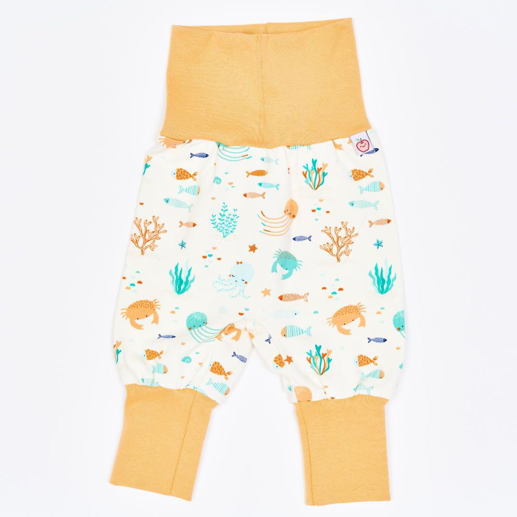 Organic rib pants "Ocean Party" made from 95% organic cotton and 5% elasthane