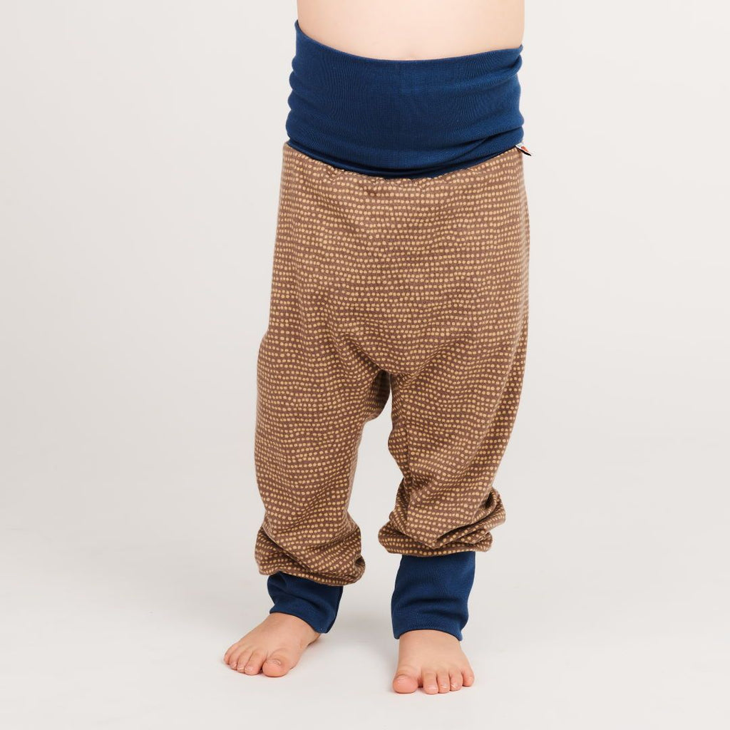 Baby pants "Dotted Lines Taupe/Indigo"