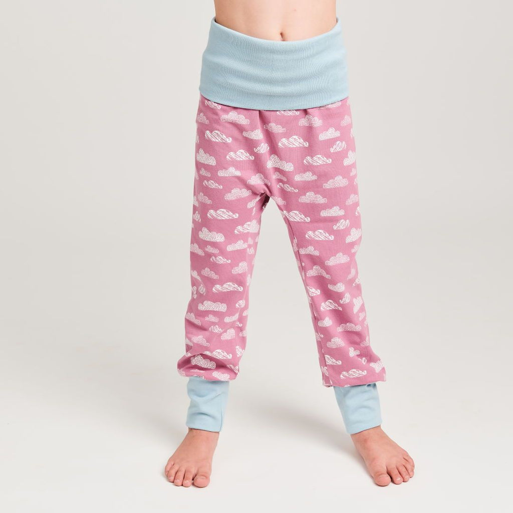 Organic rib pants "Clouds Vintage Rose" made from 95% organic cotton and 5% elasthane