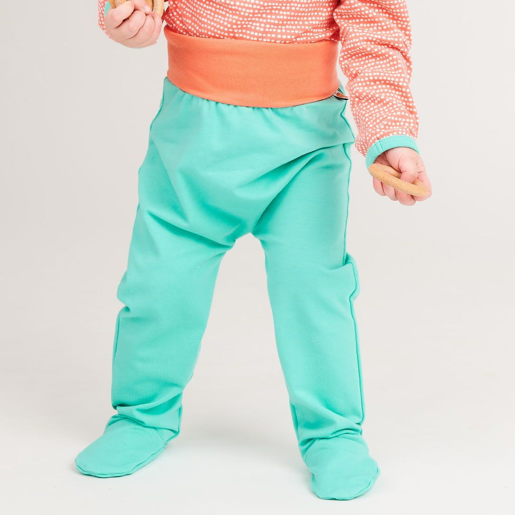 Footed pants "Jersey Mint/Apricot"