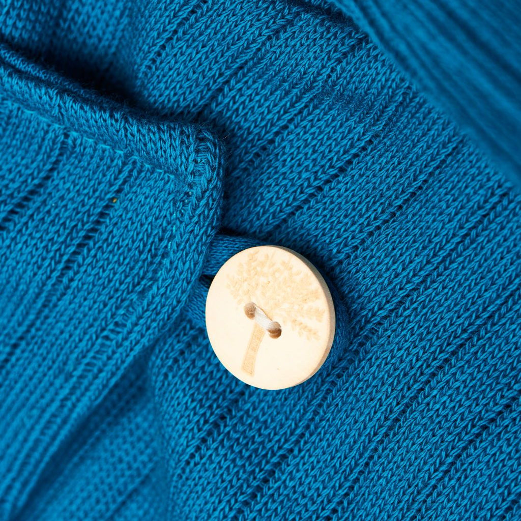 Reversible baby jacket "Rib knit Petrol/Jacquard Petrol"